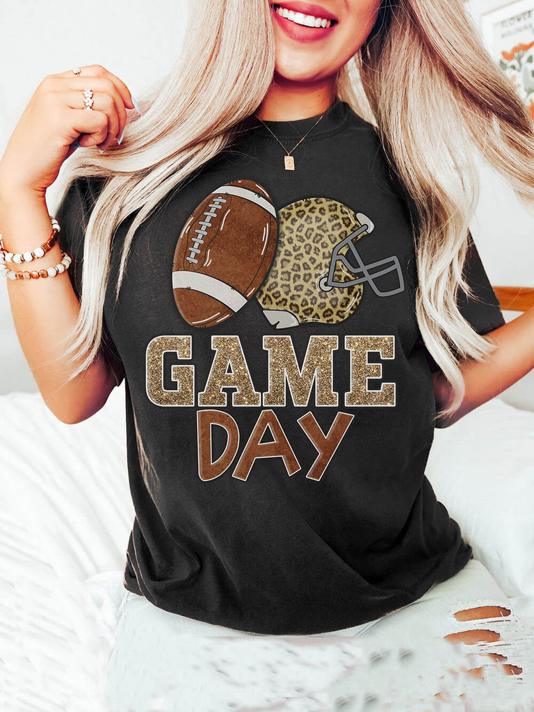 Game Day Leopard Lightning Bolt Shirt