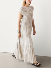 Load image into Gallery viewer, Unique Reversible Lace-Up Pleated Dress