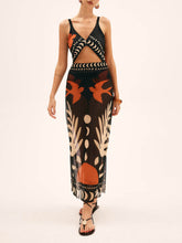 Load image into Gallery viewer, Unique Bird Print Mesh Cover Up Maxi Skirt