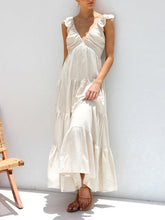 Carica l&#39;immagine nel visualizzatore di Gallery, Ruffled Flying Sleeves Smocked Back Tiered Vacation Maxi Dress