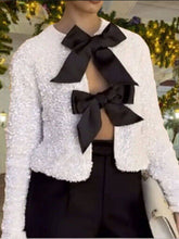 Load image into Gallery viewer, Tie-front Sequined Jacket