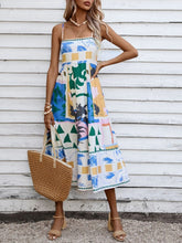 Load image into Gallery viewer, Patchwork Slip Maxi Dress: Abstract Colorful Printed