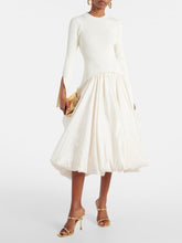 Load image into Gallery viewer, Kenlie Mixed-Media Bubble Skirt Midi-Dress