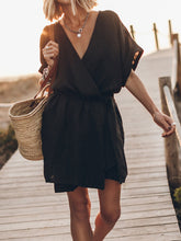 Carregar imagem no visualizador da galeria, Breezy Leisure Pocketed Belt Kimono Mini Dress