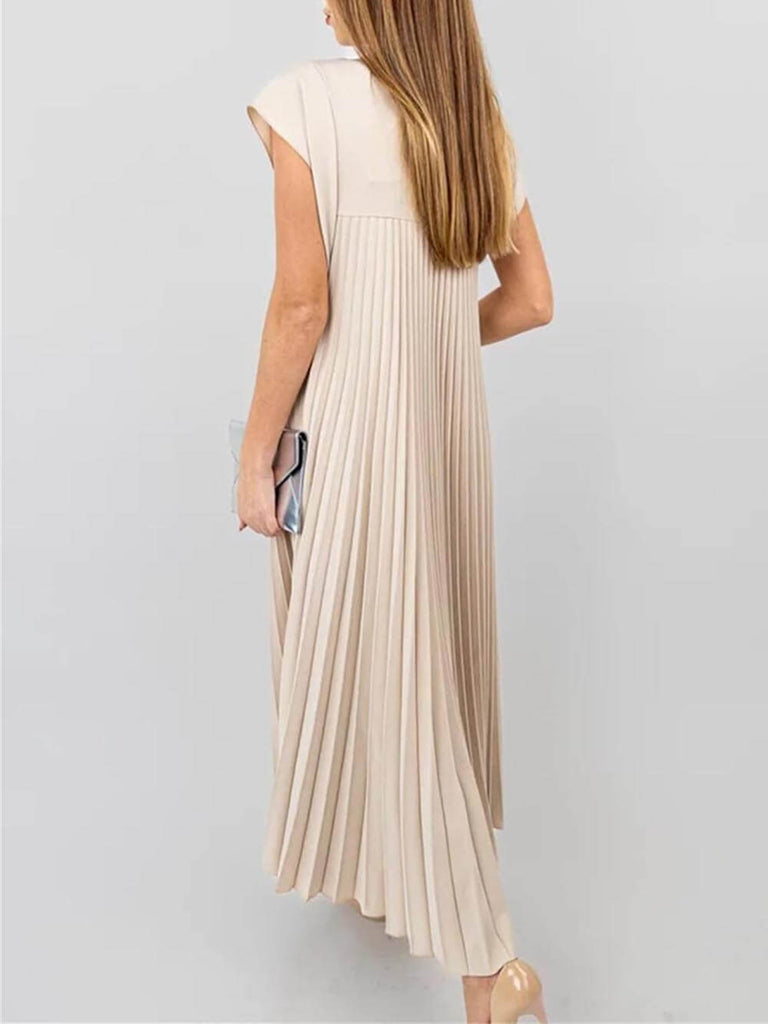 Elegant Stylish Sleeveless Pleated Maxi Dress