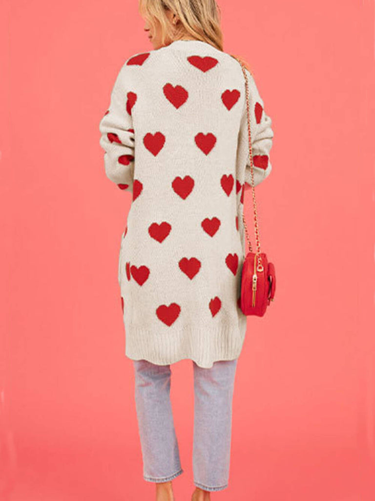 Valentine's Day Heart Knitted Cardigan