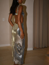 Load image into Gallery viewer, Sequin Cut Out Maxi Dress