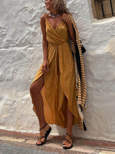 Načíst obrázek do prohlížeče Galerie, Elastic Waist Slit Wide Leg Jumpsuit