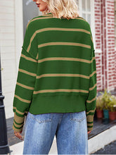 Load image into Gallery viewer, Patchwork Striped Lapel Sweater