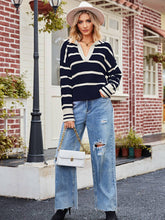 Load image into Gallery viewer, Fashionable Striped Patchwork Sweater