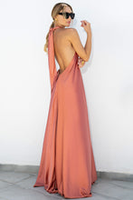 Load image into Gallery viewer, Satin  Elegant Maxi long Dress: Backless Halter Neck