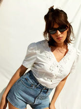 Load image into Gallery viewer, Embroidered Lace V-Neck Blouse