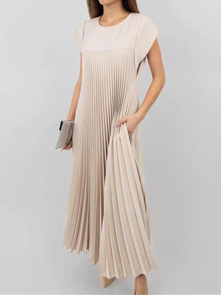 Elegant Stylish Sleeveless Pleated Maxi Dress