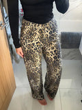 Leopard Diamant¨¦ Flared Jeans