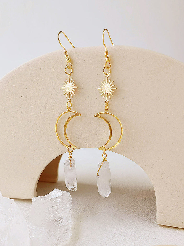 Boucles d'oreilles Boho Quartz Moon