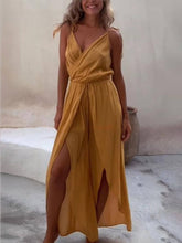 Laden Sie das Bild in den Galerie-Viewer, Elastic Waist Slit Wide Leg Jumpsuit