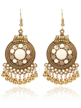 Load image into Gallery viewer, Retro Ethnic Style Disc Ball Tassel Earrings