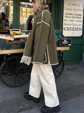 Načíst obrázek do prohlížeče Galerie, Draped Fringed Blend Jacket With Scarf