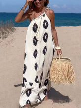 Indlæs billede til gallerivisning Sunshine Ethnic Print One Shoulder Loose Maxi Dress