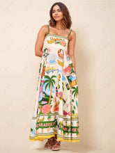 Load image into Gallery viewer, Unique Print Smocked Back Pocket Maxi Dress