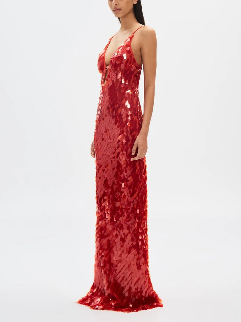 The Red Sapphire Sequin Maxi Dress