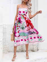 Load image into Gallery viewer, Patchwork Slip Maxi Dress: Abstract Colorful Printed