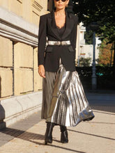 Carica l&#39;immagine nel visualizzatore di Gallery, Silver Dynamic Pleated Skirt