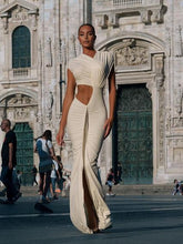 Load image into Gallery viewer, Greek Goddess Cutout Waist Modal Maxi Dress