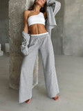 Women's striped printed loungewear pajamas set