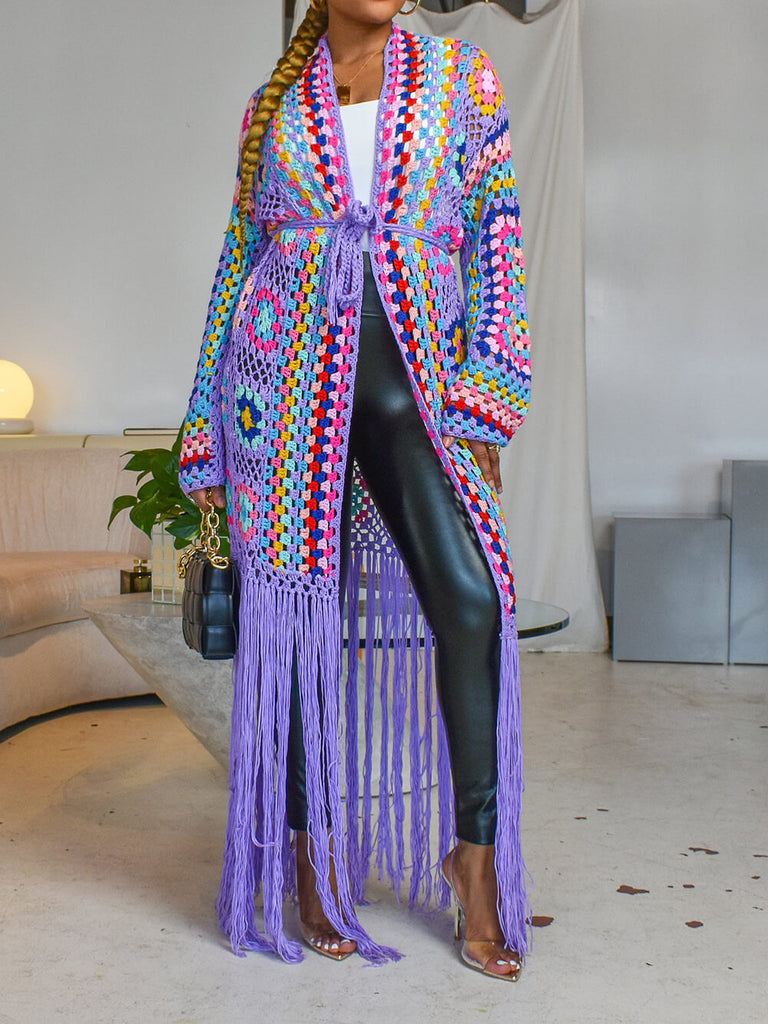 Handmade Full Of Color Crochet Cardigan