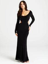Load image into Gallery viewer, Pearl Chain Backless Fitted Maxi Dress