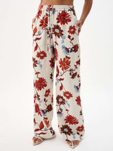 Load image into Gallery viewer, Exquisite Floral Print Lace-Up Wide-Leg Pants