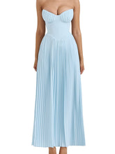 Carica l&#39;immagine nel visualizzatore di Gallery, Tube Top With Pleats Maxi Dress