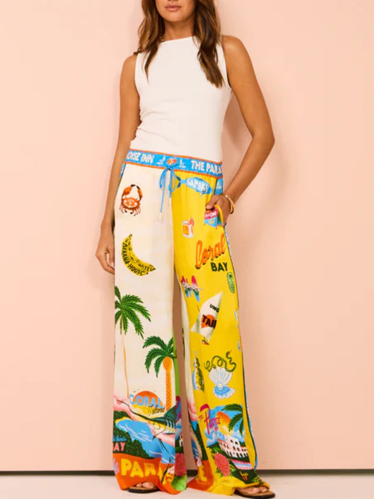 Ensemble deux pièces imprimé style estival Sunny Beach - Pantalon