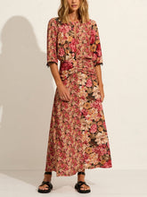 Charger l&#39;image dans la galerie, Exquisite Round Neck Floral Print A-Line Skirt  set