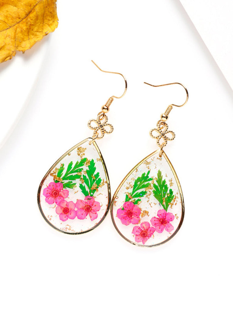 Forget-me-not Resin Gold Foil Earrings