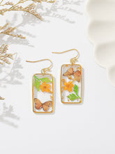 Carregar imagem no visualizador da galeria, Butterfly Forget-Me-Not Rectangular Earrings