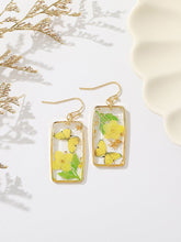 Load image into Gallery viewer, Butterfly Forget-Me-Not Rectangular Earrings