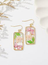 Load image into Gallery viewer, Butterfly Forget-Me-Not Rectangular Earrings