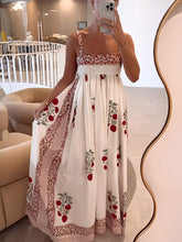 Load image into Gallery viewer, Square Neck Paneled Floral Print Maxi Dress