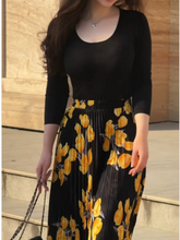 Load image into Gallery viewer, Yellow printed pleated skirt + top set