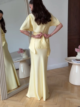 Load image into Gallery viewer, Off-shoulder tie top and skirt set