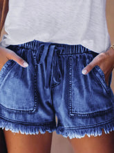 Load image into Gallery viewer, Elastic Waist Casual Denim Shorts