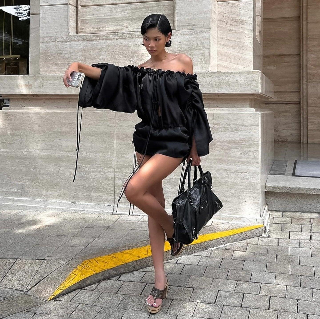 Ash Off Shoulder Mini Dress