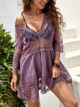 Laden Sie das Bild in den Galerie-Viewer, Lace Loose Beach Vacation Bikini Cover-Up Dress