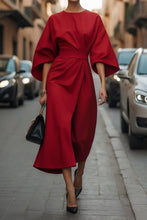 Load image into Gallery viewer, Elegant Solid Color Waist Dress