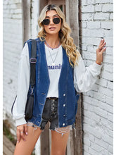Načíst obrázek do prohlížeče Galerie, Button-Up Casual Denim Vest Jacket