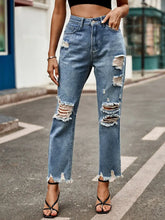 Load image into Gallery viewer, Trendy Frayed Slim-Fit Cropped Jeans