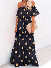 Laden Sie das Bild in den Galerie-Viewer, Chest Wrap Printed Full Skirt Dress