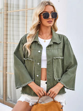 Načíst obrázek do prohlížeče Galerie, Washed Loose-Fit Army Green Denim Jacket
